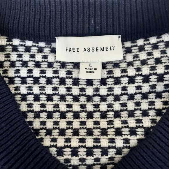 Free Assembly Black & White Knit Cardigan – Size Large - Picture 5 of 6